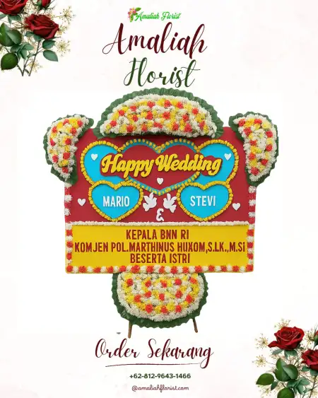 Papan Bunga Pernikahan Pecangakan